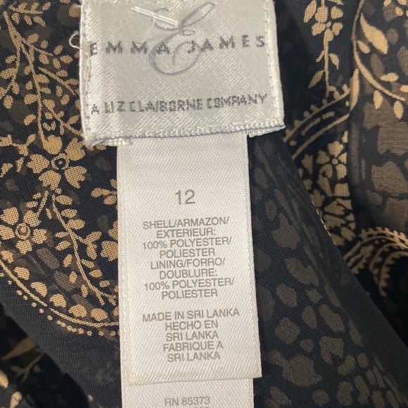 Emma James Black & Tan Print Sleeveless Top & Mid Skirt Size 14 - Picture 10 of 15